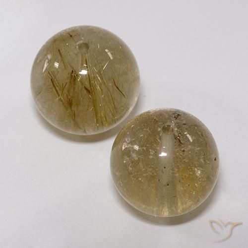 27.60ctw Naturale Marrone Dorato Molto Chiaro Quarzo rutilo, Sfera, Trasparente