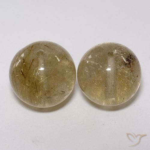 Gemme di Quarzo rutilo Marrone Dorato Molto Chiaro naturale da 27.60 ct, Sfera, Trasparente
