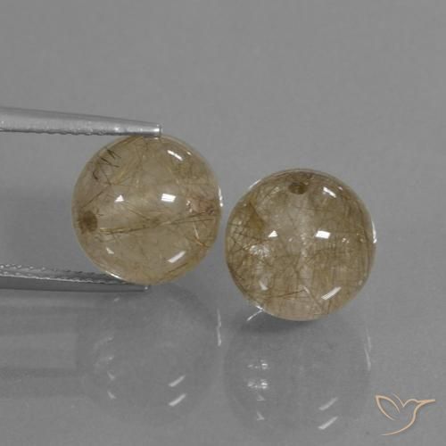 15.89ctw Naturale Marrone chiaro Quarzo rutilo, Sfera, Trasparente