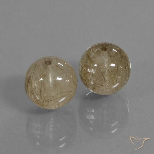 Gemme di Quarzo rutilo Marrone chiaro naturale da 15.89 ct, Sfera, Trasparente