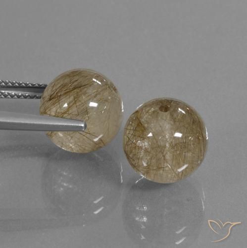 Gemme di Quarzo rutilo Marrone chiaro naturale da 15.89 ct, Sfera, Trasparente