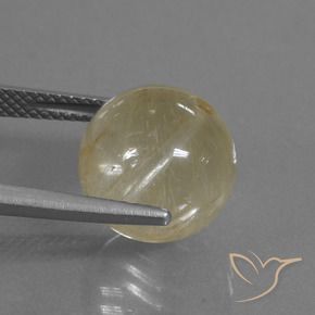 Quarzo rutilo Giallo chiaro naturale da 10.33 ct, Sfera, Trasparente