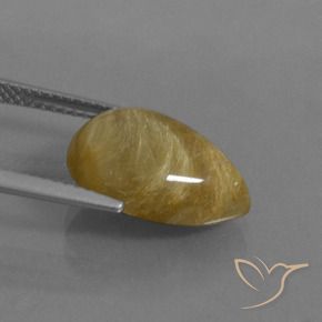 Quarzo rutilo Marrone Dorato Molto Chiaro naturale da 6.05 ct, Forma a pera, Traslucido