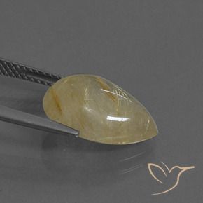 Quarzo rutilo Giallo Toscana naturale da 5.35 ct, Forma a pera, Trasparente