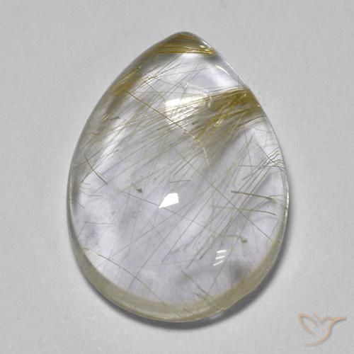 Quarzo rutilo Giallo chiaro naturale da 6.04 ct, Forma a pera, Trasparente