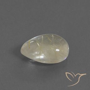 Quarzo rutilo Giallo terroso naturale da 7.05 ct, Forma a pera, Trasparente