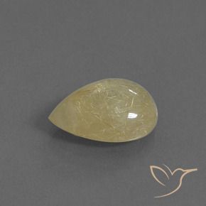 Quarzo rutilo Giallo terroso chiaro naturale da 5.78 ct, Forma a pera, Trasparente