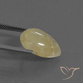 Quarzo rutilo Giallo terroso chiaro naturale da 5.78 ct, Forma a pera, Trasparente