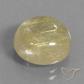 Quarzo rutilo Giallo Digione molto chiaro naturale da 8.60 ct, Rotondo, Trasparente