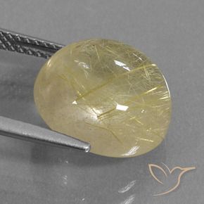 Quarzo rutilo Giallo Digione molto chiaro naturale da 8.60 ct, Rotondo, Trasparente