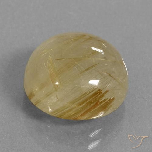 Quarzo rutilo Giallo di Digione naturale da 9.04 ct, Rotondo, Trasparente