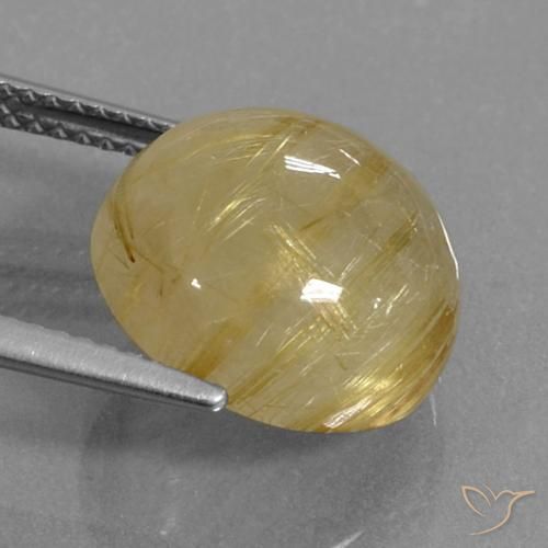Quarzo rutilo Giallo di Digione naturale da 9.04 ct, Rotondo, Trasparente