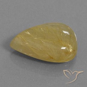 Quarzo rutilo Giallo dorato naturale da 10.55 ct, Forma a pera, Traslucido