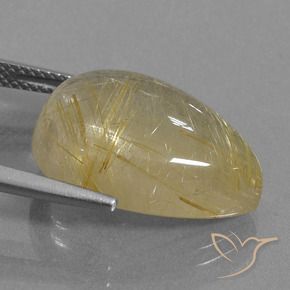 Quarzo rutilo Marrone Dorato Molto Chiaro naturale da 14.46 ct, Forma a pera, Trasparente