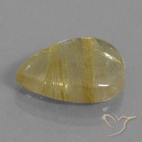 Quarzo rutilo Marrone Dorato Molto Chiaro naturale da 10.78 ct, Forma a pera, Trasparente