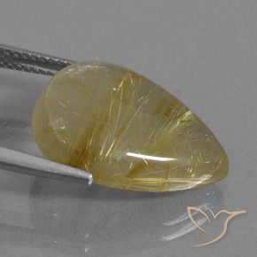 Quarzo rutilo Marrone Dorato Molto Chiaro naturale da 10.78 ct, Forma a pera, Trasparente