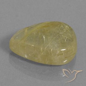 Quarzo rutilo Giallo dorato naturale da 13.63 ct, Forma a pera, Trasparente