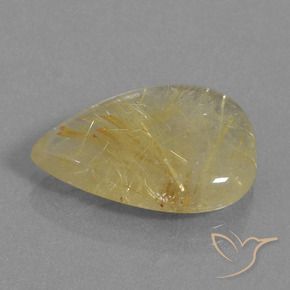 Quarzo rutilo Giallo dorato naturale da 9.59 ct, Forma a pera, Trasparente