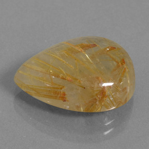 Quarzo rutilo Oro medio naturale da 15.00 ct, Forma a pera, Trasparente