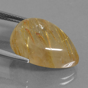 Quarzo rutilo Oro medio naturale da 15.00 ct, Forma a pera, Trasparente