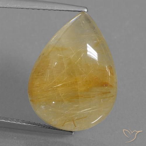 11.51ct Naturale Oro medio Quarzo rutilo, Forma a pera, Traslucido