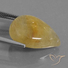 Quarzo rutilo Oro medio naturale da 11.51 ct, Forma a pera, Traslucido