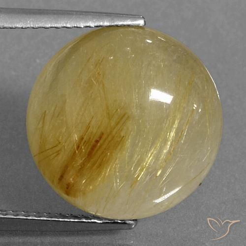 10.27ct Naturale Oro giallastro Quarzo rutilo, Rotondo, Traslucido