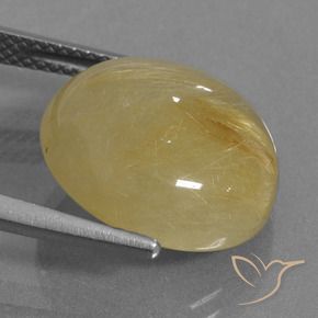 Quarzo rutilo Oro giallastro naturale da 10.27 ct, Rotondo, Traslucido
