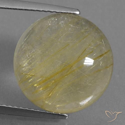 10.86ct Naturale Giallo chiaro Quarzo rutilo, Rotondo, Trasparente