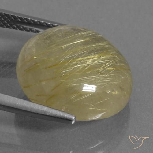 Quarzo rutilo Giallo chiaro naturale da 10.86 ct, Rotondo, Trasparente