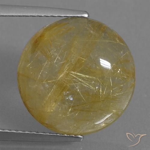 9.34ct Naturale Marrone Dorato Molto Chiaro Quarzo rutilo, Rotondo, Trasparente