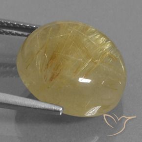 Quarzo rutilo Marrone Dorato Molto Chiaro naturale da 12.19 ct, Rotondo, Trasparente