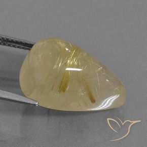 Quarzo rutilo Oro brillante naturale da 14.96 ct, Forma a pera, Trasparente