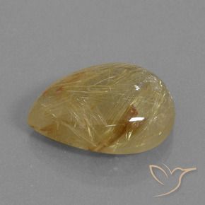 Quarzo rutilo Oro medio naturale da 12.99 ct, Forma a pera, Trasparente