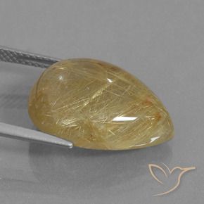 Quarzo rutilo Oro medio naturale da 12.99 ct, Forma a pera, Trasparente