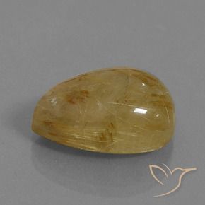 Quarzo rutilo Marrone Dorato Molto Chiaro naturale da 14.43 ct, Forma a pera, Traslucido