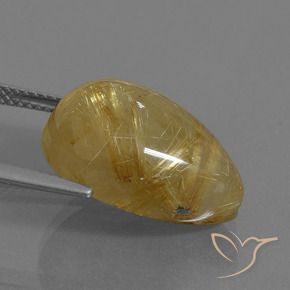 Quarzo rutilo Marrone Dorato Molto Chiaro naturale da 14.43 ct, Forma a pera, Traslucido