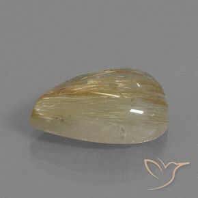 Quarzo rutilo Marrone Dorato Molto Chiaro naturale da 12.39 ct, Forma a pera, Trasparente