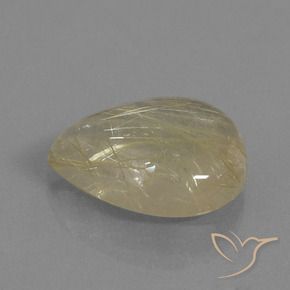 Quarzo rutilo Marrone Dorato Molto Chiaro naturale da 11.83 ct, Forma a pera, Trasparente