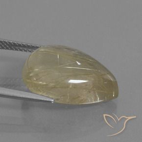 Quarzo rutilo Marrone Dorato Molto Chiaro naturale da 11.83 ct, Forma a pera, Trasparente