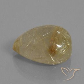 Quarzo rutilo Marrone Dorato Molto Chiaro naturale da 16.60 ct, Forma a pera, Trasparente