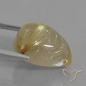 Quarzo rutilo Marrone Dorato Molto Chiaro naturale da 16.60 ct, Forma a pera, Trasparente