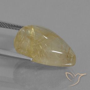 Quarzo rutilo Marrone Dorato Molto Chiaro naturale da 10.98 ct, Forma a pera, Trasparente