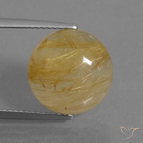 7.98ct Naturale Oro medio Quarzo rutilo, Rotondo, Trasparente