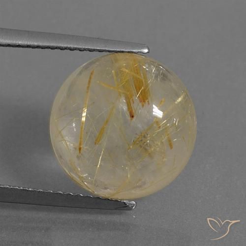 7.79ct Naturale Oro medio Quarzo rutilo, Rotondo, Trasparente