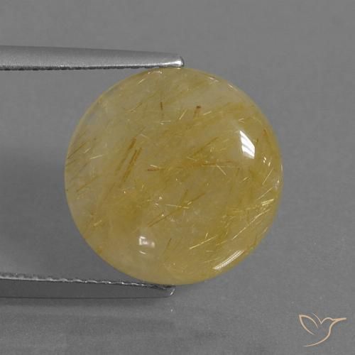 5.28ct Naturale Giallo dorato Quarzo rutilo, Rotondo, Traslucido