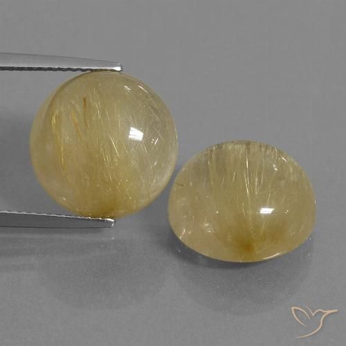 16.70ctw Naturale Oro medio Quarzo rutilo, Rotondo, Trasparente