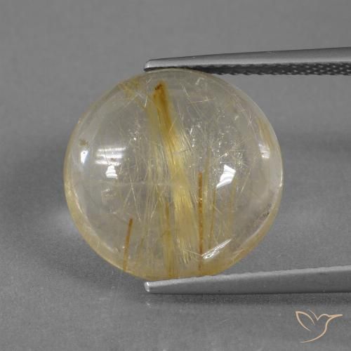 8.76ct Naturale Giallo dorato Quarzo rutilo, Rotondo, Trasparente
