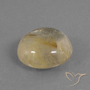 Quarzo rutilo Giallo dorato naturale da 8.76 ct, Rotondo, Trasparente