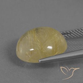 Quarzo rutilo Giallo Toscana naturale da 9.58 ct, Rotondo, Trasparente